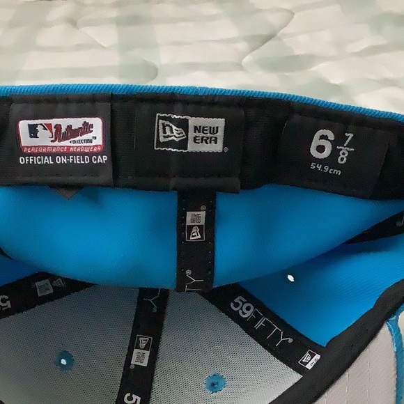 LA Dodgers Official New Era Turquoise 59FIFTY Fitted Baseball Cap-6 7/8" - Picture 4 of 9